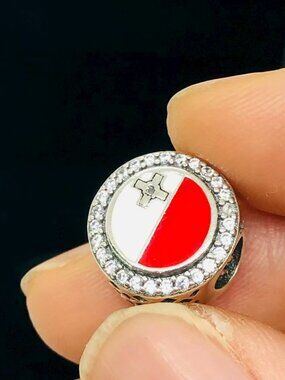 ✨🔥Pandora Malta Country Round Flag Exclusive Button Charm